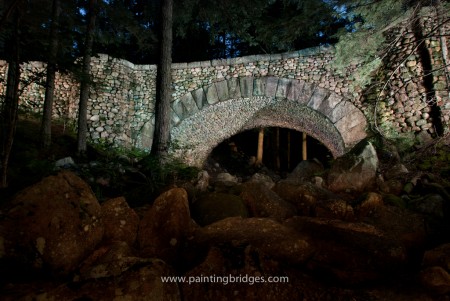 Cobblestone Bridge Light Painting Acadia National Park