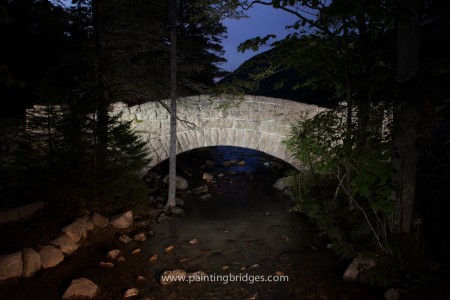 Jordan Pond Dam Bridge Light Painting Acadia National Park