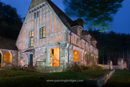 Jordan Pond Gatehouse Light Painting Acadia National Park