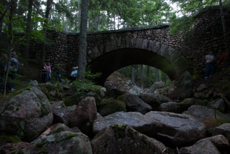 Cobblestone Bridge Light Painting Acadia National Park