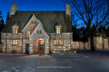 Brown Mountain Gatehouse Light Painting Acadia National Park