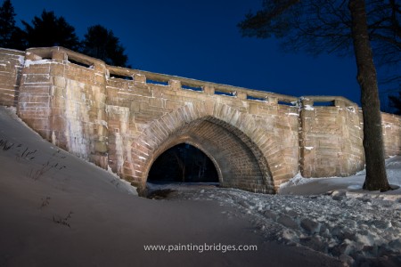 Eagle Lake Bridge Light Painting Acadia National Park