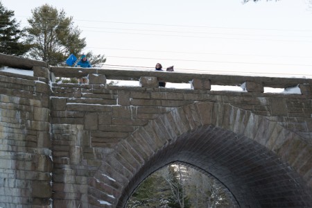 Eagle Lake Bridge Acadia National Park Shoveling