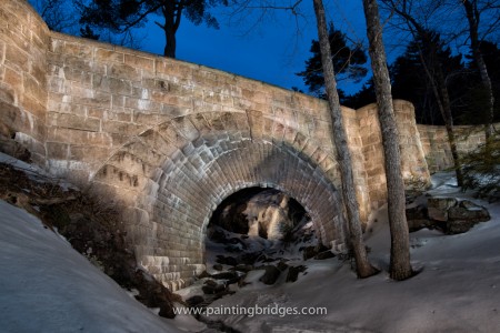 Waterfall Bridge Acadia National Park Light Painting